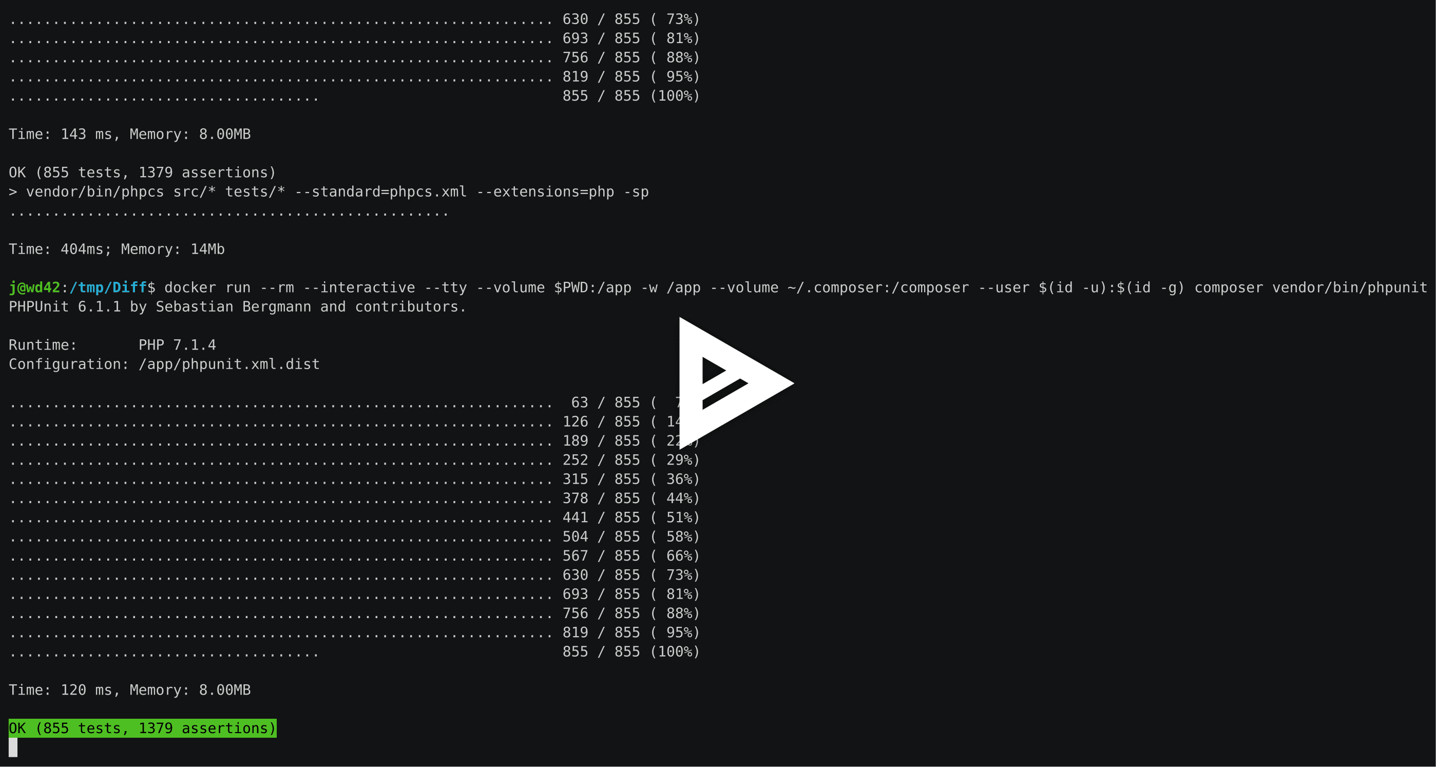 Terminal recording of the setup on asciinema