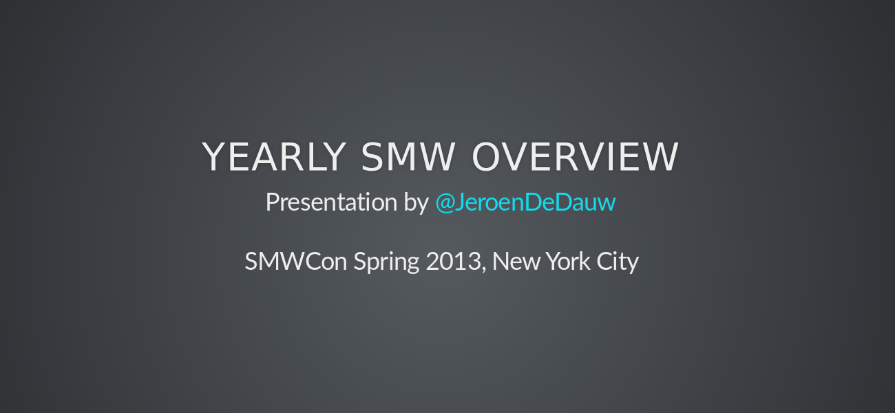 Yearly SMW overview 2013 spring - slide preview